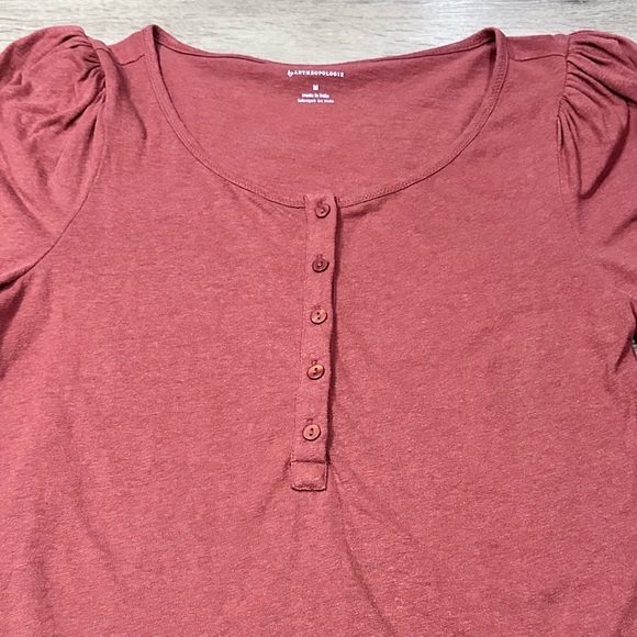 Anthropologie Puff Sleeve Henley Top - Picture 9 of 14